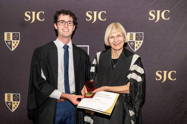 St John's student receiving academic award