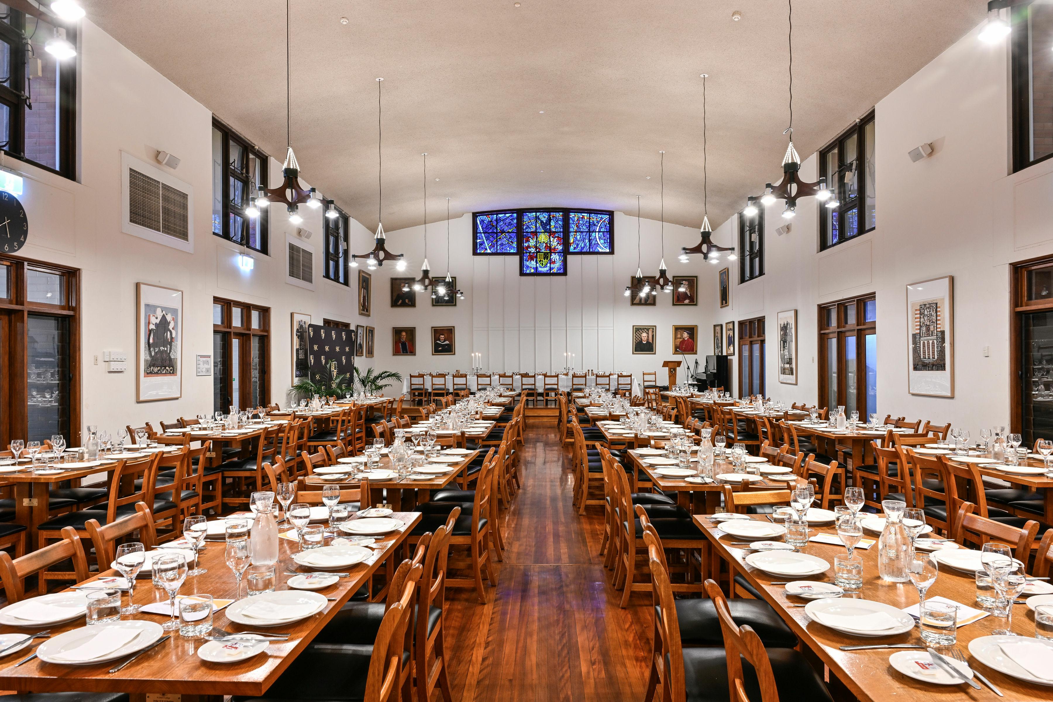 Dining hall ready for diners