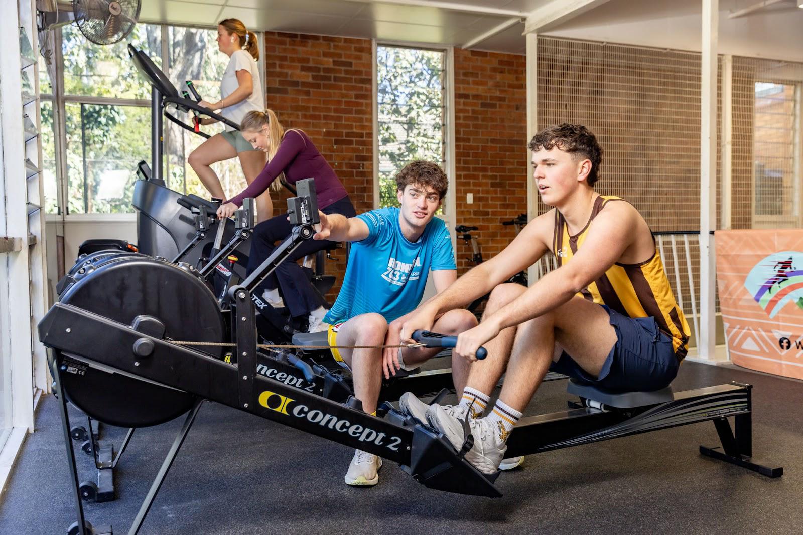 St John's students in the on-site gym