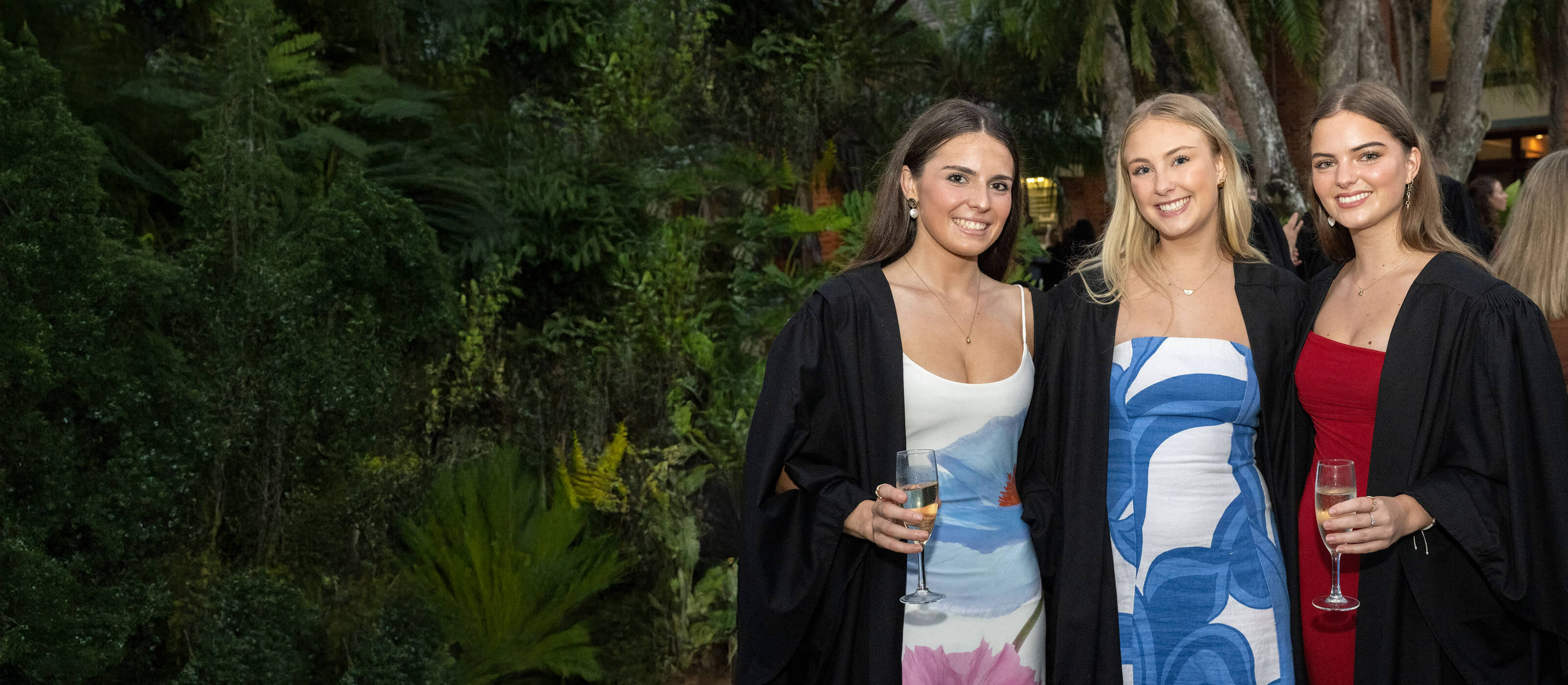 Students in academic gowns at Valedictory