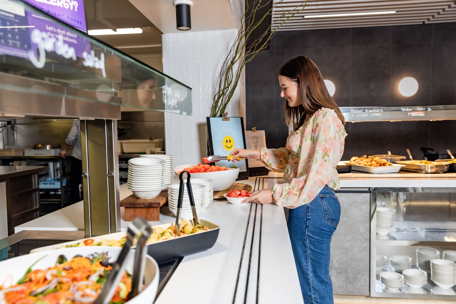 Student getting food
