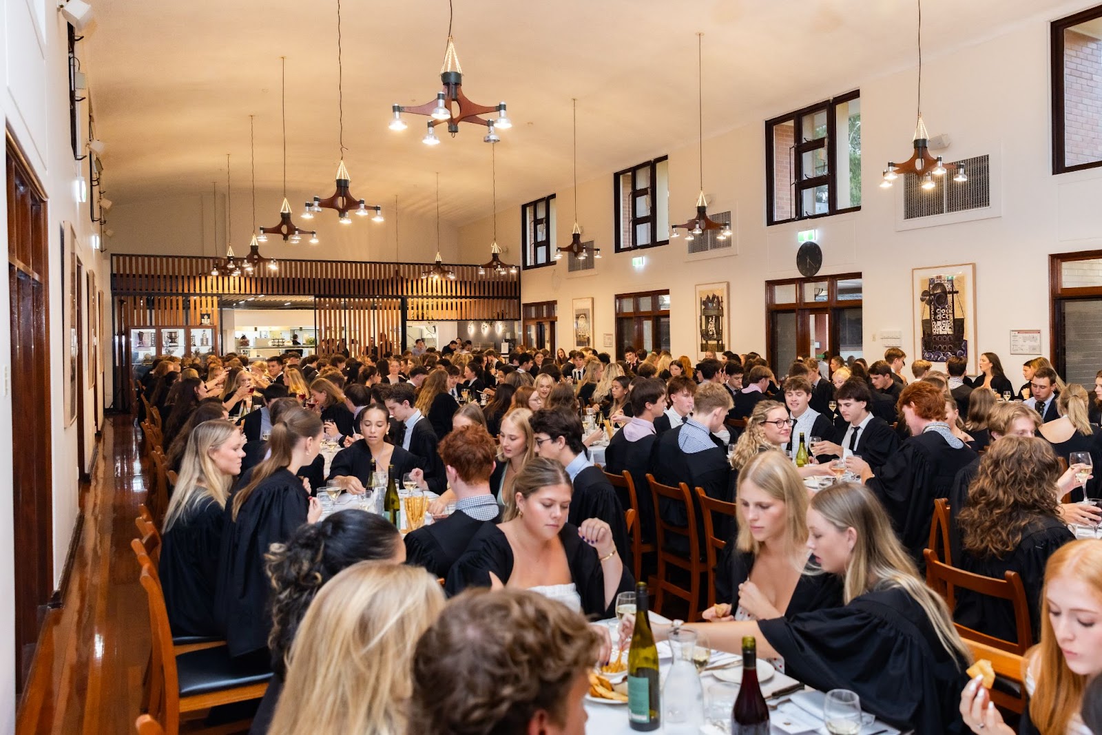 Dining hall ready for diners