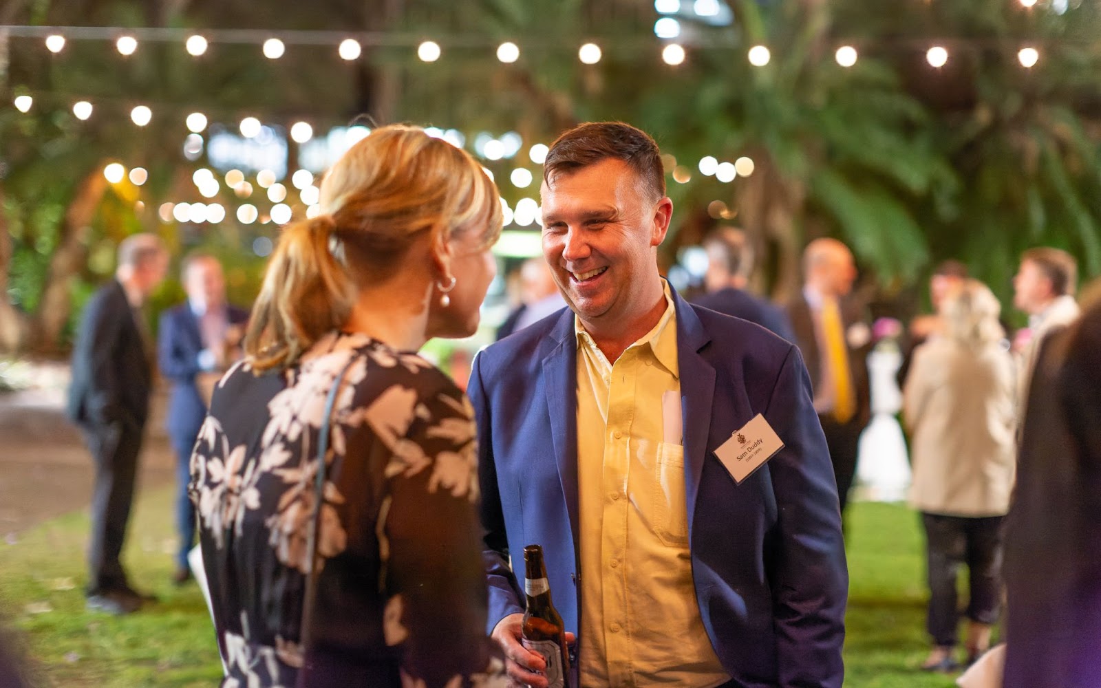 Old Johnians catching up at an event