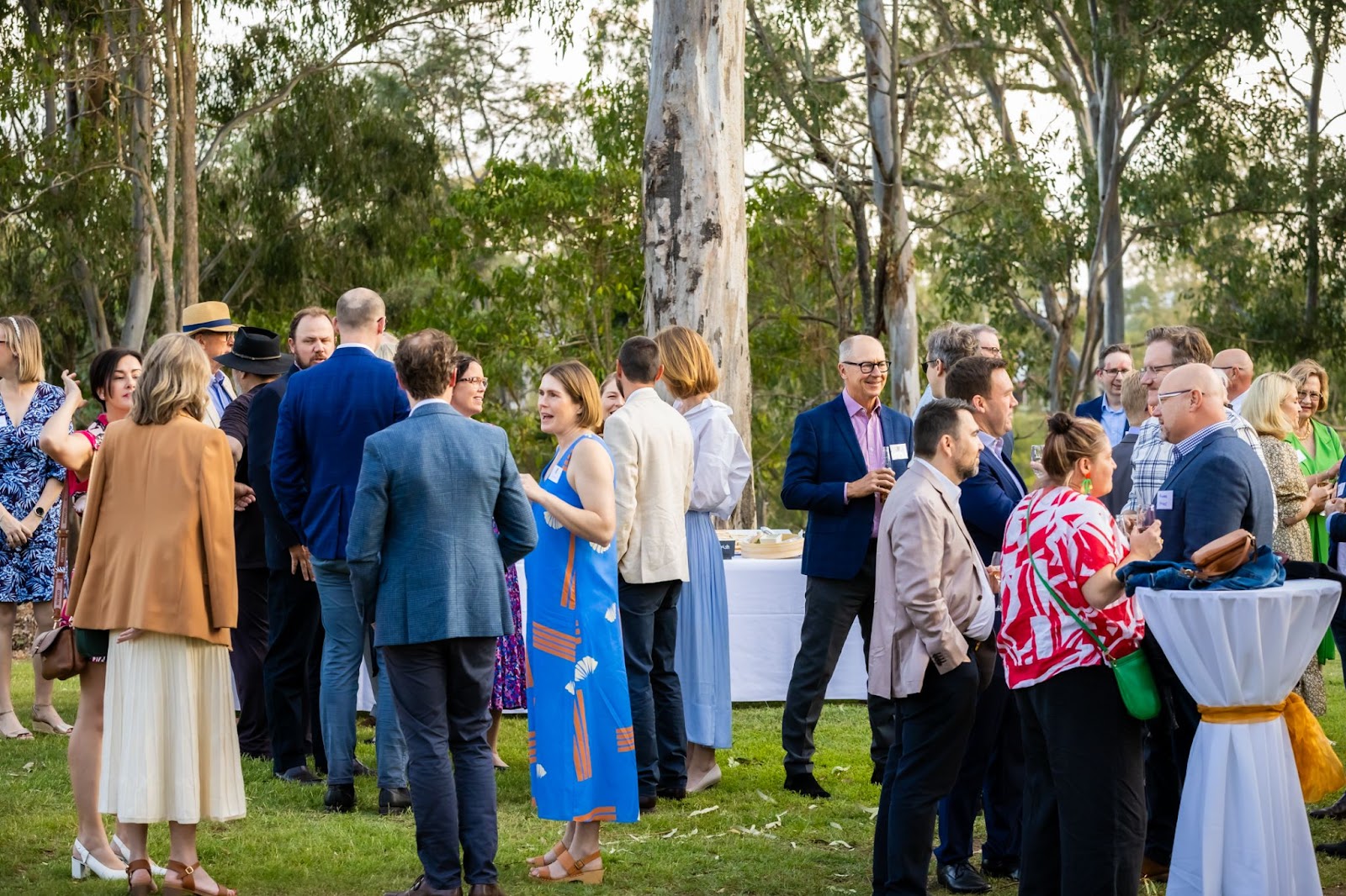 St John's Old Johnians socialising outdoors at a reunion