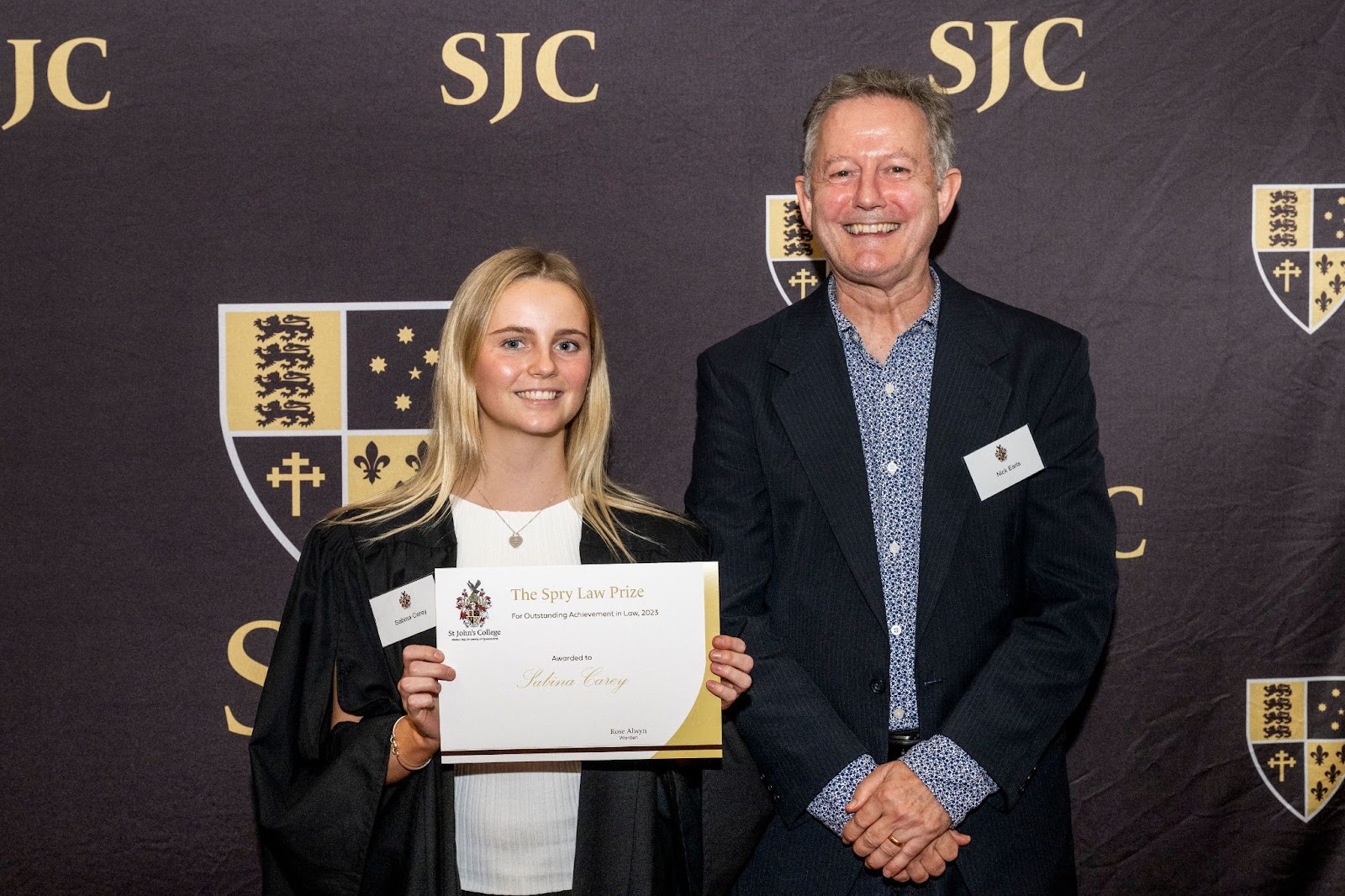St John's student wins an academic award